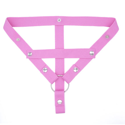 Male Penis Ring Chastity Cage Anti-off Device Elastic Band Auxiliary Belt Adjustable Underwear Rope Scrotum Ring Sissy Sex Toys
