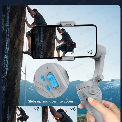 AXNEN Smart 3-Axis Handheld Gimbal Stabilizer for Smartphone with Fill Light for iPhone Android Face Tracking Tiktok Vlog Kit