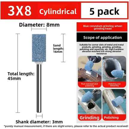 Small grinding wheel grinding head Blue corundum 3mm metal rust removal polishing electric grinding head