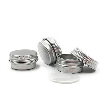 50Pcs 5g Empty Mini Pink Aluminum Jars Cosmetic Small Black Metal Tins Lip Balm Jar Refillable Make Up Sample Jar with Screw Lid