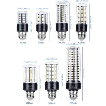 LED E27/E26 Corn Light Bulb E14 Ceiling Lamp B22 Chandelier Bulbs AC 85-265V No Flicker Balcony Home Living Room Cold/Warm White
