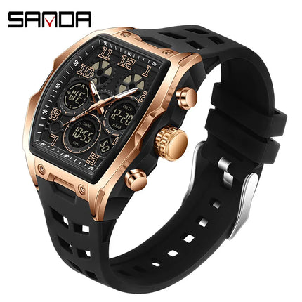 Men Dual Display Watches For Male Clock 2025 Top Brand Luxury Military Silicone Band Men Wrist Watches Sports Digital Wristwatch