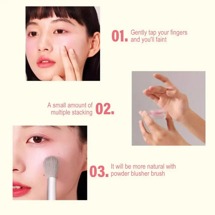 Peach Kiss 3D blush cream rouge Matte pearlescent Blusher Natural and lasting Color rendering Facial contour Blusher