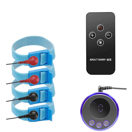 Electric Shock Conductive Fibers Penis Ring Cock Therapy Extender E-stim Massage BDSM Gay Sex Product Kit for Men Masturbation