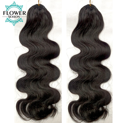 Knotless Pre-Separated Crochet Hair Extensions Body Wave Feather Crochet Human Hair Seamless Reusable 60g 50strands for Women
