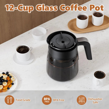 12 Cup Coffee Pot Replacement Compatible for Ninja Coffee Maker Glass Carafe for Ninja with Brew-Through Lid, BPA Free, Dishwash