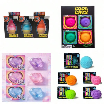 100+ Pieces Assorted Squishy Figures Blind Box Surprise Toys, Slow Rising Soft Fidget Toys Featuring Giant Gorilla, Moai Head, P