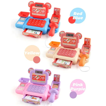 Cash Register Toy Simulation Supermarket Cash Register Toys Set With Lighting Sound Effects Calculation Checkout Early Education