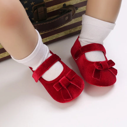 Fashionable Red Baby Shoes for Newborn Girls Cloth Bottom Elegant Noble Casual First Walking Shoes