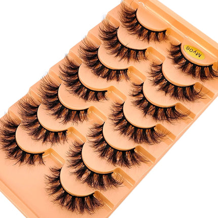 7pairs Natural Russian Strip Lashes Fluffy Mink Lashes 3D False Eyelashes Fluffy Volume Eyelashes Fake Eyelash Extension Make Up