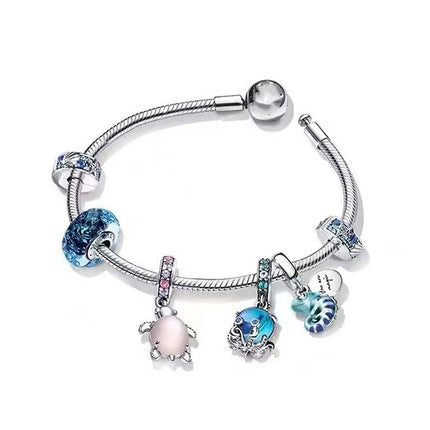Original 925 Sterling Silver Women's Hand Bracelets Luxury Jewelry Sets Fit Pandora Charms Valentine Day Gift DIY