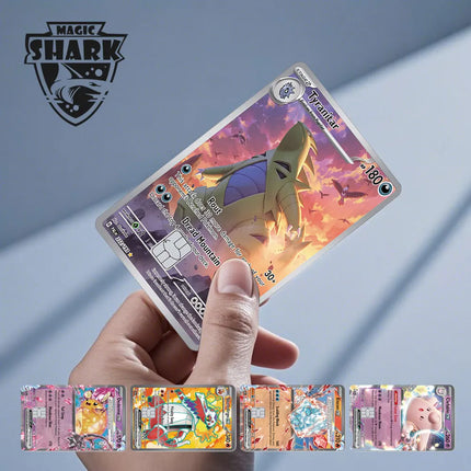 Magic Shark Tyranitar Pawmot Clefable Pokemons Slowking Victini Ex Soft PVC No Fade Skin Sticker for Credit Debit Metro Card