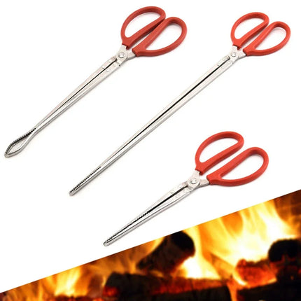 Durable Seafood Hand Tool Stable  Multifunction Stainless Steel Crab Tongs Eels Clip Long Handle Kitchen Anti Slip