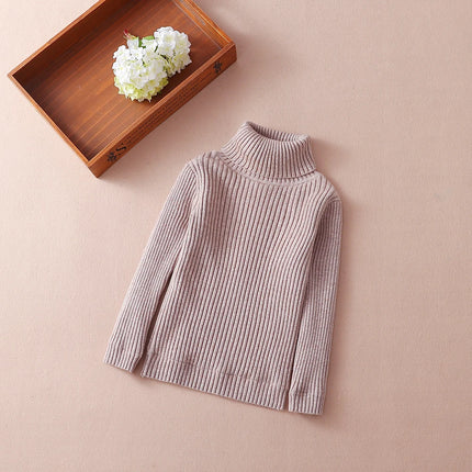 Kids Sweater Children Solid Pullover 2024 New Winter Boys Girls Turtleneck Knitted Sweaters Warm Tops Clothing for 4-12 Years