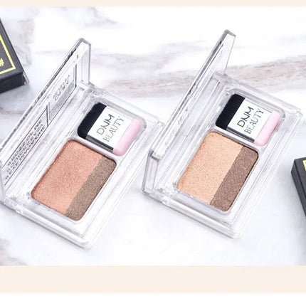 Two-color Matte Eye Shadow Double Small Box Lazy Eye Shadow  Easy to Carry Eyeshadow Tray Professional Women's Cosmetics