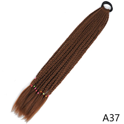 AZQUEEN Synthetic Gradient Color Dirty Braided Ponytail 60CM Elastic Rubber Band Braiding Pony Tail Hair Extensions For Girls