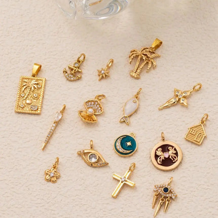 New Multi Pendant Elegant Luxury Style, DIY Bracelet Necklace Preferred Accessory Gold Plated Color Preserved