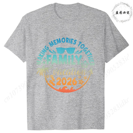 2026 Family Vacation Matching T-shirts Making Memories Together Gradient Print Tops Summer Trips Cruise Holidays Women Clothing