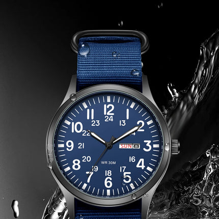 2024 TPW Field Watch Easy-Read Fabric Strap 24-Hour Display Quartz Movement