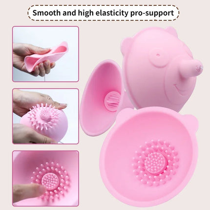 Women's New Momo Bear Rotating  Nipple Sucker Clitoral Breast Massager with Rotating Pink Tickling Pussy Teasing Masturbator 18+