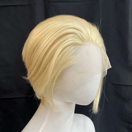 Ashely Short Blonde Synthetic Lace Wigs 13*4 Lace Front Wig for Man Nature Hairline High Temperature Fibers Boy Cosplay Wig