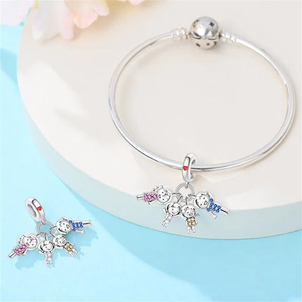 Original 925 Sterling Silver Charms Beads Cute Mushroom Unicorn Love Wings Pearl Charm for Bracelet Pendant Woman Girl Jewelry