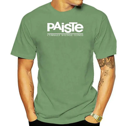 cotton T-shirt brand top Paiste Cymbals Music Instrument T Shirt NEW Tee S M L XL 2XL 3XL 4XL BLACK