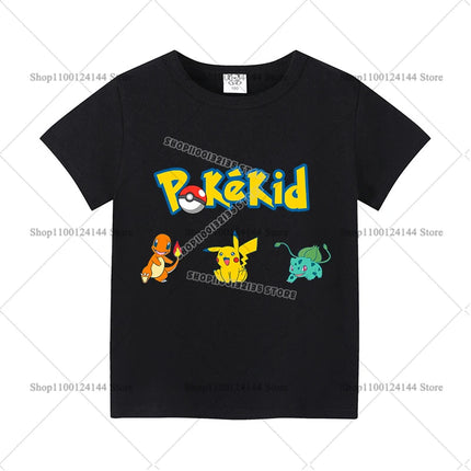 T-shirts for Men Women Anime Cartoon Pokemoned Fashion Couple Short Sleeved Shirt Male Female Summer Cotton Top Adults Clothes