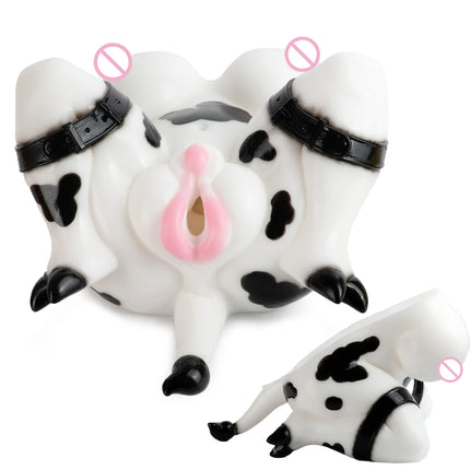 YOCY Fantasy Cow Male Masturbator Realistic Vagina Penis Stroker Massager Sexy Pocket Pussy Silicone Adult Sex Toys For Men