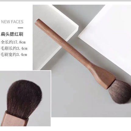6Pcs Vintage Wood Handle Makeup Brush High Quality Walnut Loose Powder Foundation Contour Brush Super Soft Beauty Tool