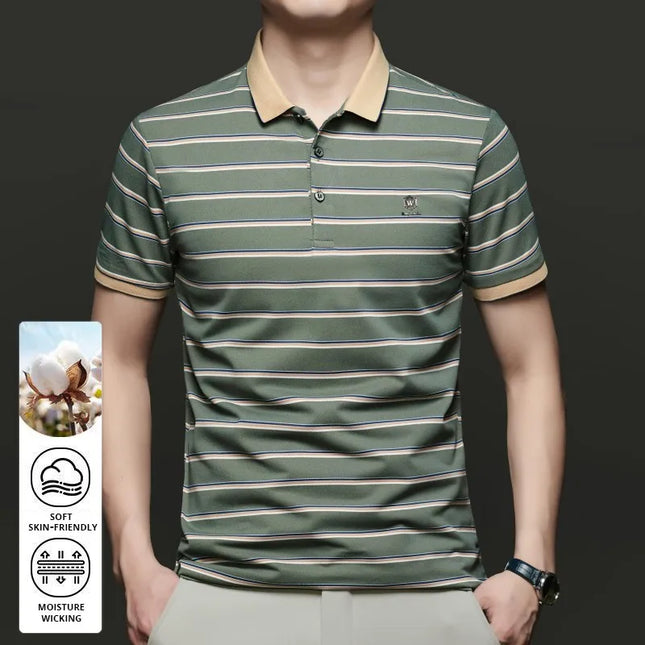 Top Grade New Summer Brand Stripped Designer Summer Collar Polo Shirts For Men Short Sleeve Casual Tops Fashions Men Clothing