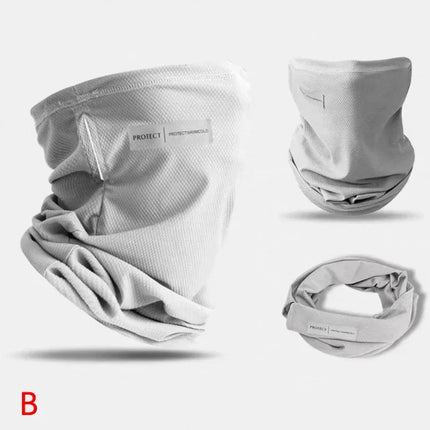 Outdoor UV Protection Ice Silk Mask Sunscreen Face Cover Neck Wrap Unisex Anti-UV Scarf Cycling UV Mask Ear Hanging Neck Scarves