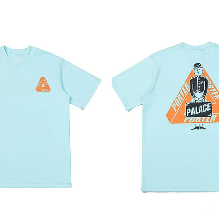 PALACE European and American trendy brand triangle print high-quality men's and women's casual pure cotton short sleeved T-shirt