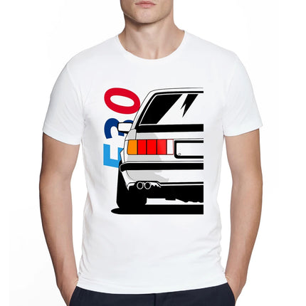Vintage Cool Automotive Love E30 E32 Car Classic Print T-Shirt men Boy Casual BW Harajuku Hip Hop streetwear Old-school tops