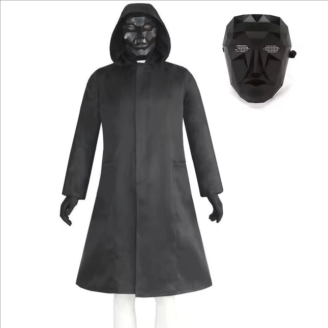 Calamari Game Cosplay Costume With Gloves Black Triangle Disguise Round Square Carnival Party Medieval Coat Mask Set Halloween