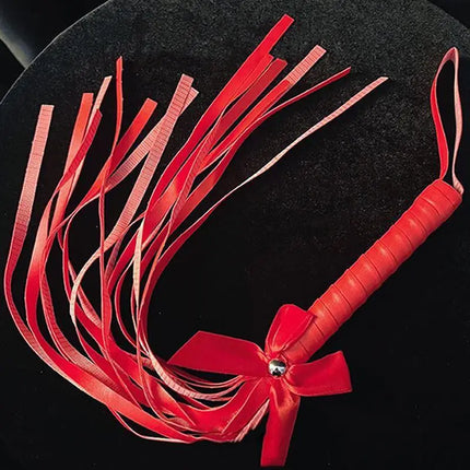 Dual Ended Leather Flogger Whip Crop and Tickler for Bondage Spank Adult Bedroom Role Play Accessory