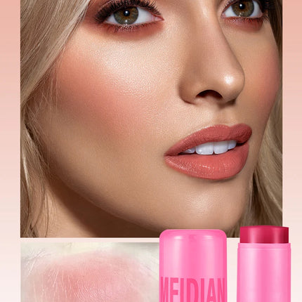 4pcs Matte expansion color, natural nude makeup, lips and cheeks, transparent jelly, powder blusher stick, powder blusher cream