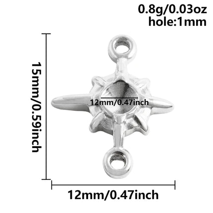 5pcs Kawaii Charm Flower Star Crab Stainless Steel Pendants For Jewelry Making Supplies Assorted Mini Charms In Bulk DIY Finding