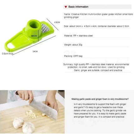 Garlic Peeler Ginger Garlic Press Grinding Grater Planer Slicer Garlic Crusher Chopper Cooking Tool For Kitchen Grater Grinder