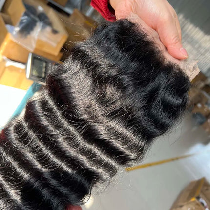 Brazilian Raw Human Hair Loose Deep Wave 4x4 5x5 6x6 Lace Closure Human Hair Loose Wave Lace Frontal Closure Only for Wig Making