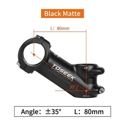 TOSEEK Bicycle Handlebar Stem 60/70/80/90/100mm MTB Stem 28.6mm 31.8mm Negative Power Mtb Lightweight Road Bike Table