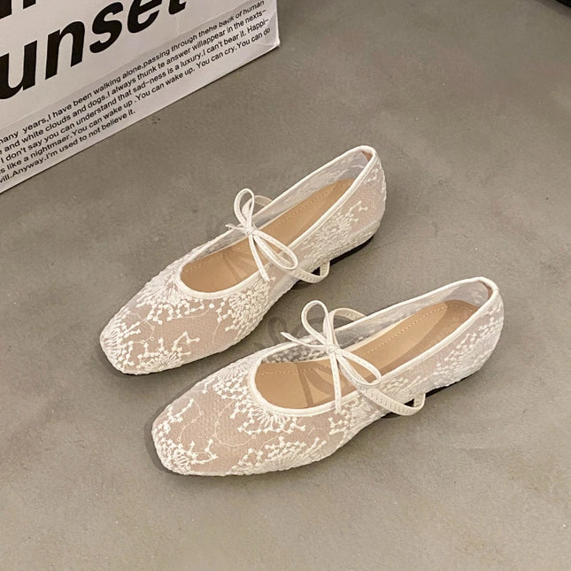 2026 Spring Lace Women Mary Jane Shoes Fashion Slip On Comfort Street Style Soft Sole Female Internal Elevation Dress Shoes