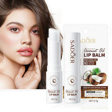 SADOER Coconut Lip Balm Moisturizing Anti Cracking Hydrating Repair Nourishing Anti Wrinkles Lipstick Lips Skin Care Products