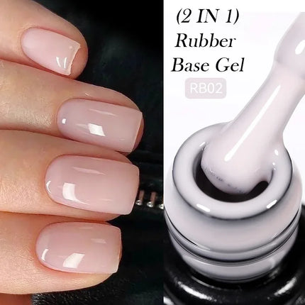 7ml Nude Pink Rubber Base Gel Nail Polish Foil Effect Semi Permanent Uv Gel Soak Off Self Leveling Gel Varnish Nail Art Base Gel
