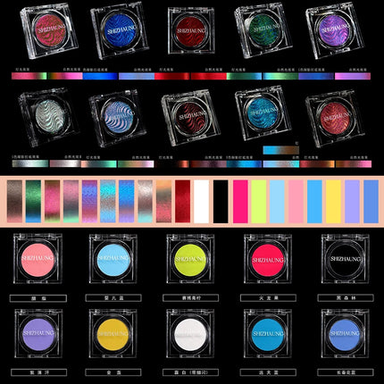 Chameleon Eyeshadow Powder Monochrome Matte Shimmer Metallic Glitter Gothic High Gloss High Colors Fine Flash lasting Eye Makeup