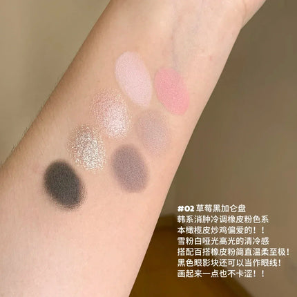 Flower Knows Strawberry Cupid Collection Matte Glitter Shimmer Eyeshadow Face Palette Highlight Blush Makeup Palette