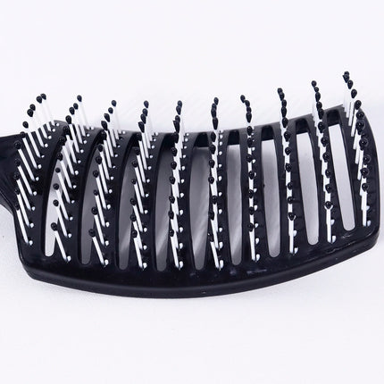 Black Curved Nylon Ventilation Brush – Scalp Massage Comb for Real Hair Wigs 1PC