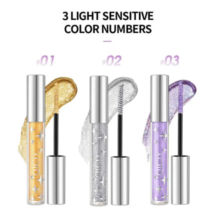 Diamond Mascara Shiny Galaxy Sequins Glitter Lash Mascara Eyelashes Waterproof Fast Dry Curling Thick Mascara Shimmer Makeup