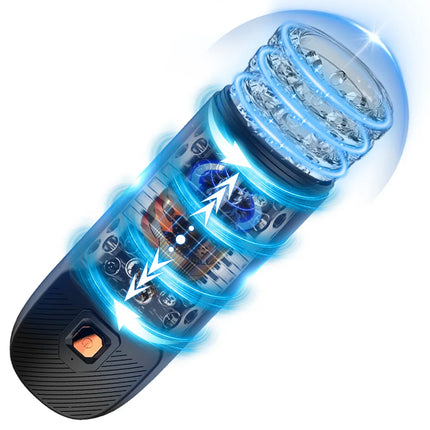 Automatic Male Masturbator Male Sex Toys with 9 Thrusting & 9 Rotating Modes Pocket Pussy Sex Machine Electric Thrusting Cup