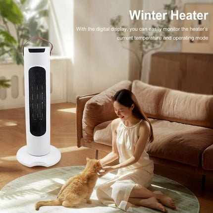 2000W Ceramic Heater with Digital Display Space Heater Fast Heating Portable Heater for Indoor Use Bedroom Home Office